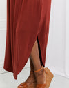 Zenana It's My Time Full Size Side Scoop Scrunch Skirt in Dark Rust