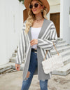 Woven Right Two-Tone Open Front Fuzzy Longline Cardigan