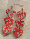 Acrylic Heart Stainless Steel Dangle Earrings