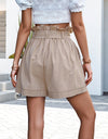 Paperbag Waist Tie Belt Shorts with Pockets