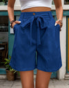 Tied High Waist Shorts with Pockets