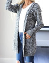 Heathered Open Front Cardigan with Pockets