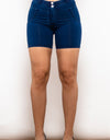 Full Size Buttoned Skinny Denim Shorts