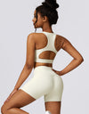 Cutout Cropped Sport Tank and Shorts Set