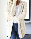 Heathered Open Front Cardigan with Pockets