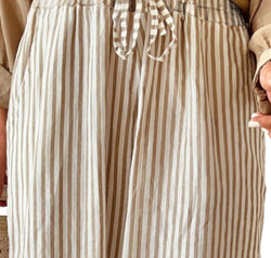 Pocketed Striped Wide Leg Pants