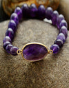 Handmade Amethyst Beaded Bracelet