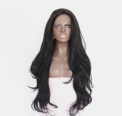 13*3" Lace Front Wigs Synthetic Long Wavy 24" 130% Density