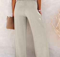 Full Size Decorative Button High Waist Pants