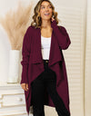 Long Sleeve Open Front Longline Cardigan