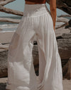 Smocked Tied Wide Leg Pants