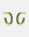 Inlaid Zircon C-Hoop Earrings