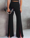 Front Slit Flare Leg Pants