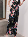 Floral Spaghetti Strap Wide Leg Jumpsuit with Pockets