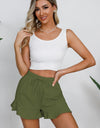 Full Size Drawstring Ruffle Hem Shorts