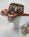 Printed Paper Cloth Wide Brim Hat