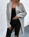 Open Front Dropped Shoulder Longline Cardigan