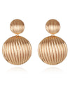 Zinc Alloy Ribbed Earrings