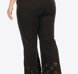 Plus Size Openwork Elastic Waist Pants