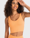 Deep V-Neck Crop Sports Bra