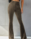 Ribbed High Waist Flare Pants