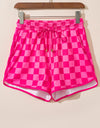 Drawstring Checkered Shorts with Pockets