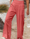 Full Size Smocked Waist Wide Leg Pants