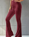 Ribbed High Waist Flare Pants