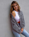 Distressed Drop Shoulder Denim Jacket