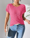 Round Neck Short Sleeve Knit Top