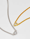 Heart Inlaid Zircon 925 Sterling Silver Necklace