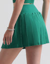 Pleated Elastic Waistband Sports Skirt