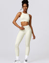 Cutout Cropped Sport Tank and Leggings Set