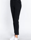 ACTIVE BASIC Cotton-Span Twill Straight Pants