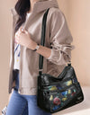 PU Leather Rose Pattern Shoulder Bag