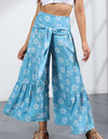 Printed Tie-Front Culottes