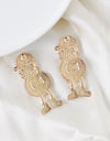 Rhinestone Alloy Santa Earrings