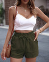 Tied High Waist Shorts with Pockets