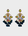 Flower Shape Rhinestone Alloy Dangle Earrings