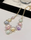 Alloy Rhinestone Daisy Necklace