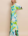 ODDI Floral Printed Slit Maxi Dress