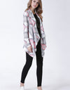 Geometric Open Front Handkerchief Hem Cardigan