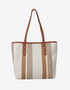 Striped Straw Tote Bag