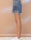 Rhinestone Fringe Denim Skirt