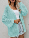 Openwork Button Front Cardigan