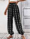 Tied Printed High Waist Pants