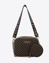 Printed Slogan Strap Shoulder Bag