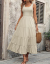 Smocked Scoop Neck Sleeveless Tank Dress