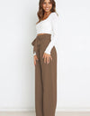 Tie Front Paperbag Wide Leg Pants