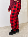 Zenana Full Size Plaid Round Neck Top and Pants Pajama Set